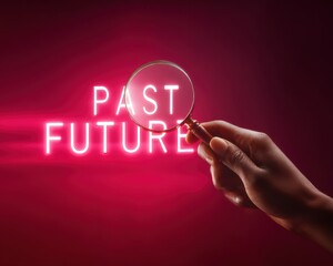 Aufkleber - Mindful Time Exploration Vibrant Neon Visual Metaphor of Personal Growth, Reflection, and Strategic Life Navigation for Transformative Coaching