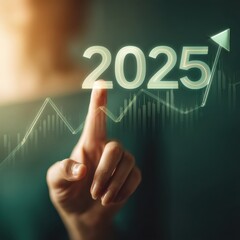 Aufkleber - Futuristic Financial Forecast Holographic Data Visualization of 2025 Market Growth - Innovative Tech-Driven Investment Strategy for Forward-Thinking Professionals