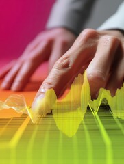 Fototapete - Vibrant Data Visualization Dynamic AI-Powered Analytics with Gradient Color Performance Metrics - Next-Gen Business Intelligence Interaction