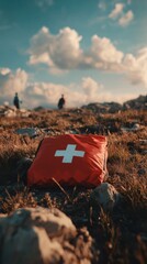 Poster - Crisis Resilience in High-Altitude Terrain Swiss First Aid Emergency Response Kit Showcasing Advanced Preparedness for Remote Rescue Operations and Climate-Adaptive Safety Solutions