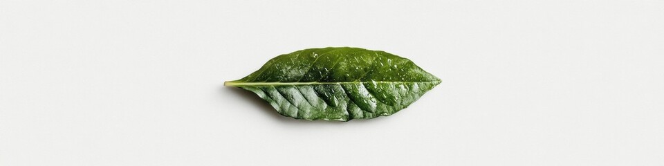 Poster - Minimalist Green Leaf Macro Eco-Conscious Design Element for Sustainable Branding, Digital Marketing, and Wellness Content Creation