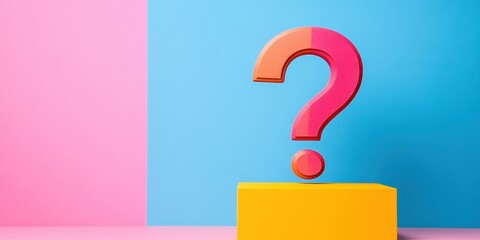Aufkleber - Vibrant Gen Z Question Mark Design Minimalist Color Pop Graphic for Creative Problem-Solving, Digital Marketing, and Innovative Brand Communication