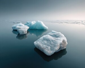 Aufkleber - Climate Crisis Visualization Ethereal Iceberg Landscape Revealing Fragile Arctic Ecosystems - Environmental Storytelling for Global Sustainability Campaigns