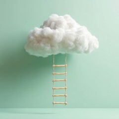 Poster - Dreamscape Ascension Minimalist Cloud Metaphor for Digital Transformation, Creative Potential and Innovative Mindfulness in Modern Workplace Strategy