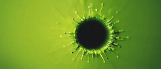 Poster - Futuristic AI Defense Radar Cutting-Edge Cyber Surveillance Visualization with Viral Biomimetic Design for High-Stakes Strategic Monitoring Technology