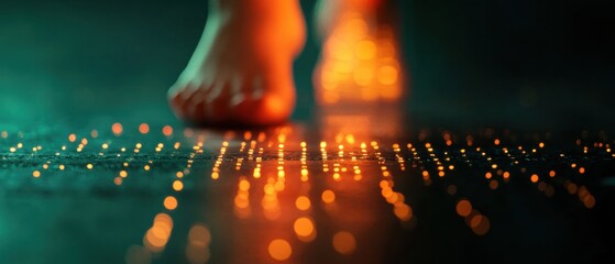 Leinwandbilder - Neurotech Wellness Journey Immersive Biomechanical Footprint Visualization - Cutting-Edge Human Performance Mapping for Digital Health Optimization