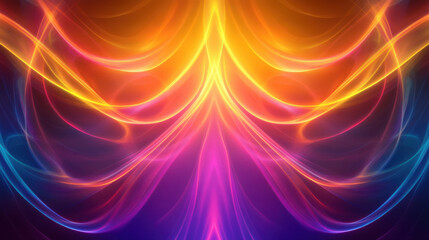 Wall Mural - vibrant abstract multicolor spectrum background featuring bright waves of light in shades of yellow,