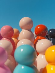 Leinwandbilder - Vibrant Pan American Day Minimalism Glossy Unity Figurines Showcasing Global Connectivity and Corporate Diversity for Modern Workplace Innovation
