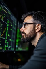 Poster - Cybersecurity Edge Next-Gen Digital Sentinel Analyzing Global Network Threats in Immersive AI-Enhanced Command Center - Cutting-Edge Technological Vigilance for Enterprise Risk Management