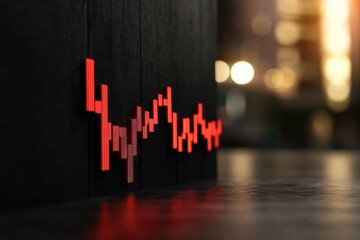 Aufkleber - Algorithmic Financial Volatility High-Contrast Digital Market Downturn Visualization for Next-Gen Risk Management and Economic Intelligence