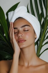 Aufkleber - Minimalist Self-Care Ritual Zen Wellness Capturing Holistic Stress Relief for Millennial Urban Professionals - Biophilic Mindfulness Aesthetic