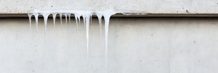 Poster - Arctic Minimalism Crystalline Winter Icicle Formation - Architectural Climate Design Showcasing Natures Frozen Sculptural Precision in Urban Environments