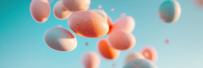 Aufkleber - Ethereal Easter Dreamscape Soft Pastel Egg Bokeh - Minimalist Spring Marketing Texture for Digital Wellness and Creative Content Design