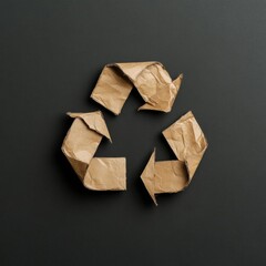Poster - Circular Economy Storytelling Handcrafted Cardboard Recycling Symbol Unveiling Sustainable Design Narratives for Conscious Consumption and Environmental Innovation