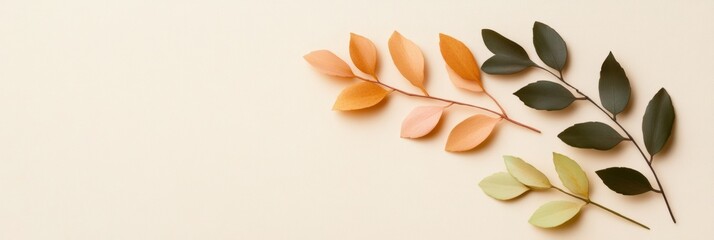 Poster - Minimalist Nature Flow Gradient Botanical Transition Showcasing Organic Design Aesthetics in Soft Autumn Palette for Wellness and Creative Branding