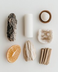 Aufkleber - Holistic Wellness Flatlay Minimalist Organic Ritual Essentials - Mindful Living and Spiritual Cleansing Aesthetic for Wellness Content Creators