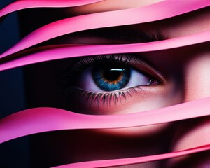 Poster - Purple Up Day Digital Dreamscape Hypnotic Eye Design with Fluid Pink Gradients - Immersive Visual Awareness Campaign for Mental Health and Creative Perception