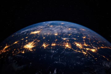 Aufkleber - Geospatial Investment Insights Nocturnal Urban Connectivity Revealing Global Economic Networks through Illuminated City Clusters and Emerging Market Cartography