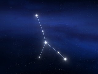 Wall Mural - cancer constellation in the night sky. stars on a dark background. astrological image of the zodiac 