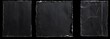© LavaPixel - Triptych of Torn Black Paper Textures, Black Background, Grunge, Poster Mockup Grunge, texture