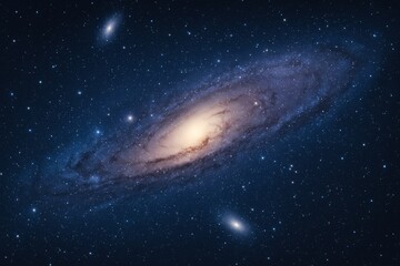 Wall Mural - Stunning Spiral Galaxy in Deep Space with Distant Stars and Nebulae