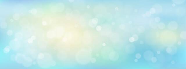 Wall Mural - summer background with soft green and blue gradient with blurry bokeh sunlight effect,concept for wa