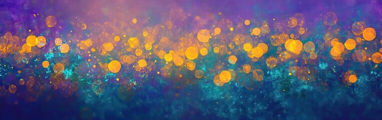 Aufkleber - Luminous Bokeh Symphony: Abstract Design with Royal Purple and Brilliant Gold Spheres for Modern Aesthetics