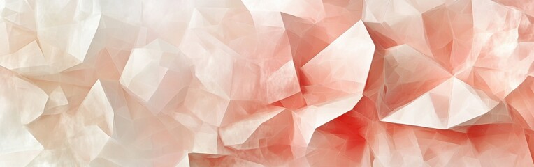 Leinwandbilder - Abstract low-poly texture in soft coral and cream, polygonal geometric background for modern design, light pastel color gradient