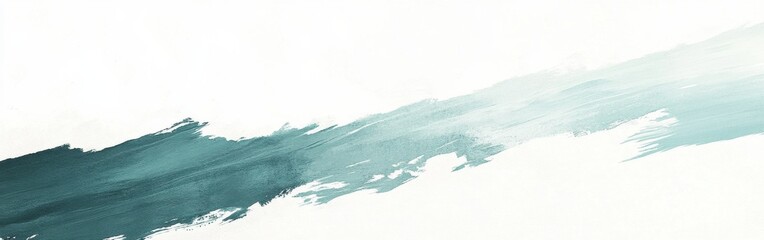 Fototapete - Minimalist teal diagonal brush stroke background for design and decoration.
