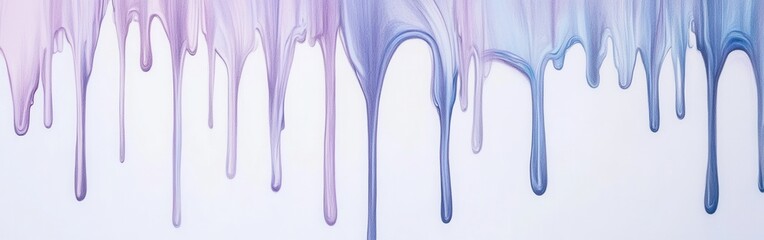 Leinwandbilder - Pastel Dream: Elegant Pencil Strokes and Drips in Lavender and Blue