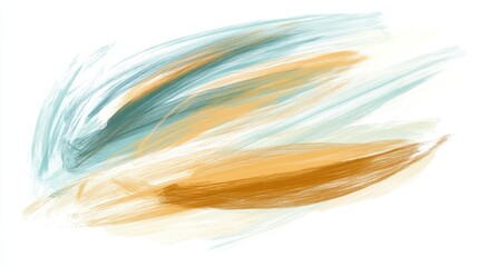 Leinwandbilder - Soft pencil strokes composition featuring random shapes and textures in warm amber and cool teal hues, creating an artistic, expre