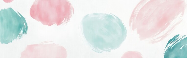 Leinwandbilder - Soft pencil strokes and spots in pastel hues of mint, pink, and teal on a white canvas background