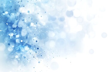 Poster - Abstract Blue Network with Bokeh Lights on a White Gradient Background