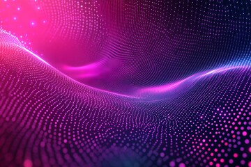Poster - Abstract Dotted Landscape with Pink and Blue Gradient Digital Technology Concept