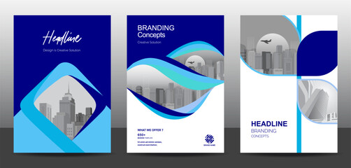 Wall Mural - Template vector design set for Brochure, AnnualReport, Corporate Presentation, Portfolio, Flyer, layout modern, posters collection Eps10	