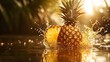 © BANK - Golden Pineapple Splash in Tropical Sunlight