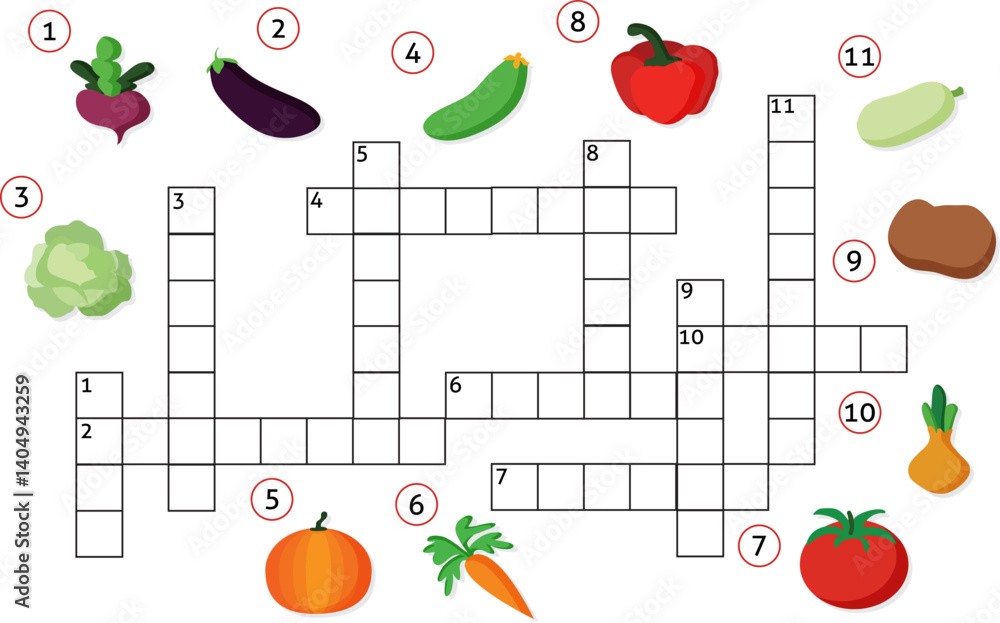 Easy crossword puzzle Name that vegetable for children in elementary Easy crossword puzzle Name that vegetable for children in elementary