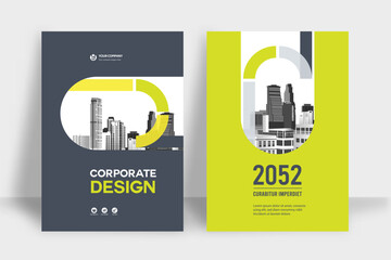 Wall Mural - city background business book cover design template