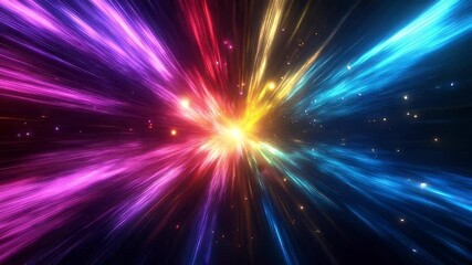 Wall Mural - vibrant cosmic explosion of light in dynamic color spectrum