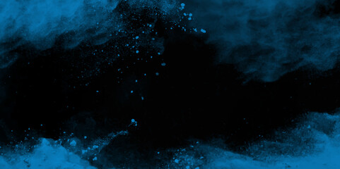 abstract blue water color hand painted art victor illustration. dark blue painted smoky textured bla