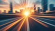 © AIArtistry - Motion-blurred digital data traveling on the road to illustrate swift speed transfer. Concept of upcoming digital transformation, disruptive innovation, and agile business practices.