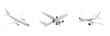 © PNG HAP HAP - 3D render of a white airplane flying, simple design, isolated on a transparent background. perfect for advertising or promotions