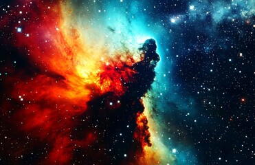 Wall Mural - A breathtaking nebula illuminates the vastness of space.
