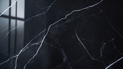 Poster - High-Resolution Black Marble Texture Background for Interior Decoration, Featuring Limestone and Ceramic Wall Tiles as Well as Granite Slab Surfaces.