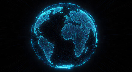 digital earth globe futuristic technology world map connection network visualization concept