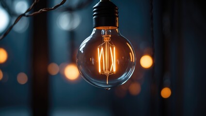 Aufkleber - illuminated bulb against a dark backdrop