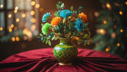 Aufkleber - A tiny vase of flowers placed on the table