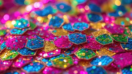 Poster - A Detailed View of Bright Shiny Confetti Glitter