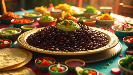 Poster - Closeup of a Dinner Table Decoration in a Simple Blurred Style