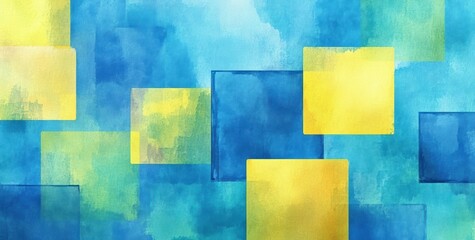 Poster - Abstract watercolor squares